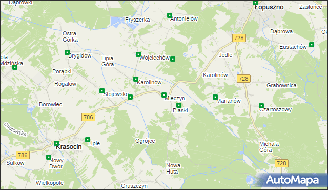 mapa Mieczyn, Mieczyn na mapie Targeo