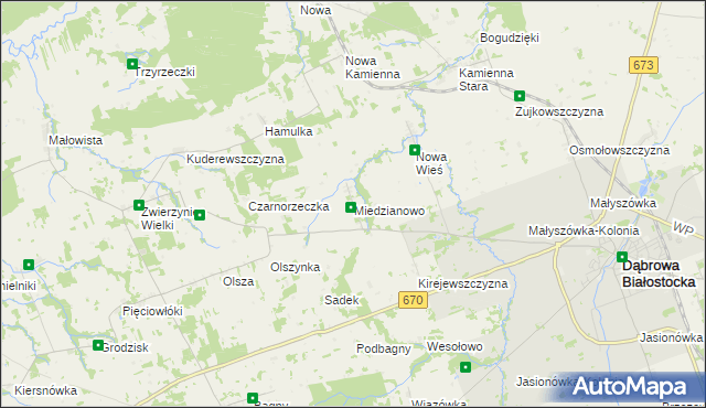 mapa Miedzianowo, Miedzianowo na mapie Targeo