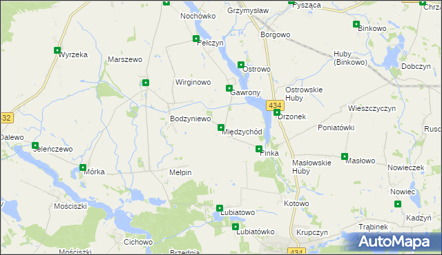 mapa Międzychód gmina Dolsk, Międzychód gmina Dolsk na mapie Targeo