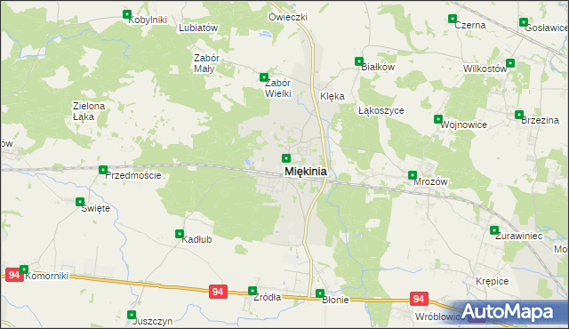 mapa Miękinia powiat średzki, Miękinia powiat średzki na mapie Targeo