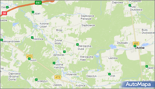 mapa Mierzączka Duża, Mierzączka Duża na mapie Targeo