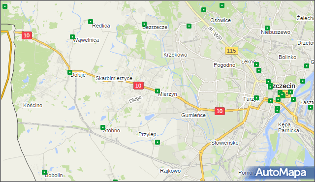 mapa Mierzyn gmina Dobra (Szczecińska), Mierzyn gmina Dobra (Szczecińska) na mapie Targeo