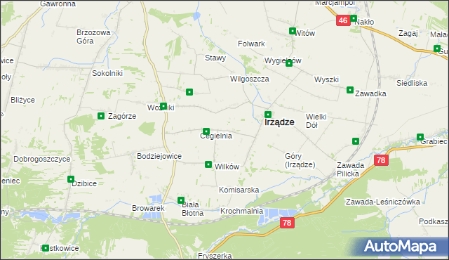 mapa Mikołajewice gmina Irządze, Mikołajewice gmina Irządze na mapie Targeo