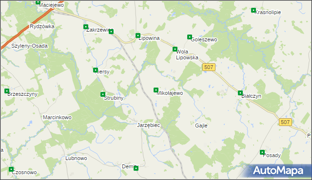 mapa Mikołajewo gmina Braniewo, Mikołajewo gmina Braniewo na mapie Targeo