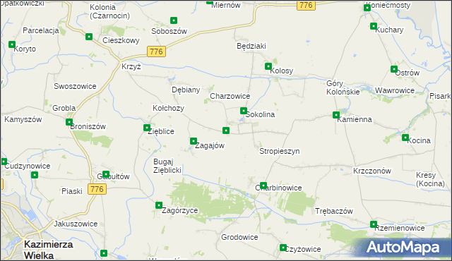 mapa Mikołajów gmina Czarnocin, Mikołajów gmina Czarnocin na mapie Targeo