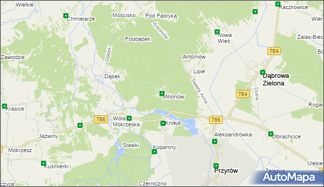 mapa Milionów, Milionów na mapie Targeo