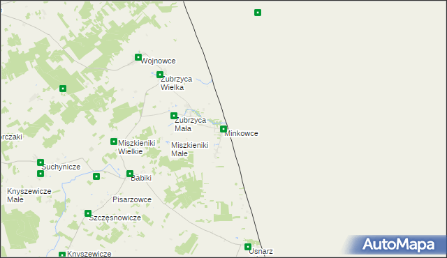 mapa Minkowce, Minkowce na mapie Targeo