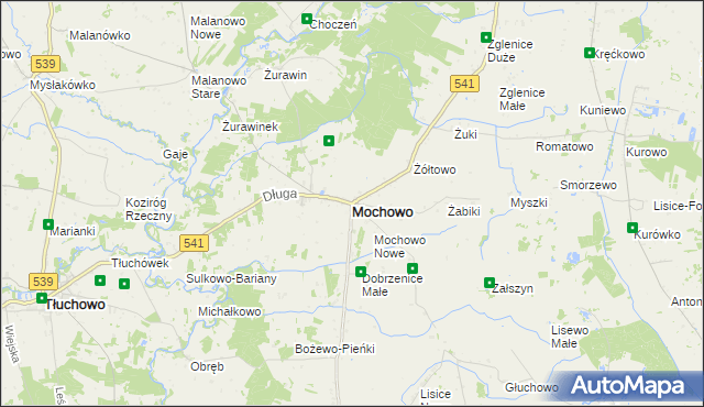 mapa Mochowo powiat sierpecki, Mochowo powiat sierpecki na mapie Targeo