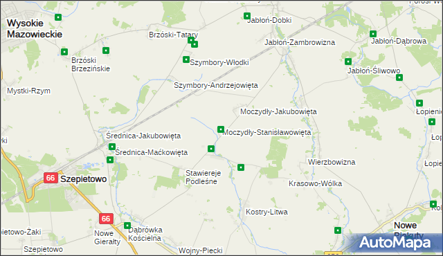 mapa Moczydły-Stanisławowięta, Moczydły-Stanisławowięta na mapie Targeo