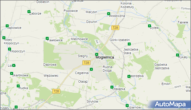 mapa Mogielnica powiat grójecki, Mogielnica powiat grójecki na mapie Targeo