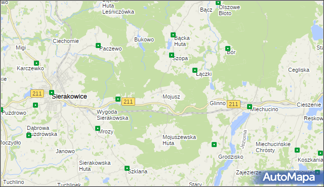 mapa Mojusz, Mojusz na mapie Targeo