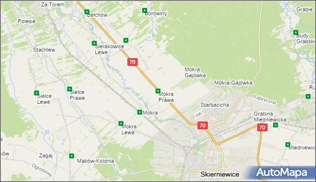 mapa Mokra Prawa, Mokra Prawa na mapie Targeo