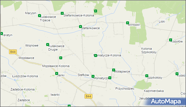 mapa Moniatycze-Kolonia, Moniatycze-Kolonia na mapie Targeo