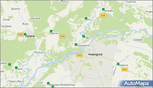 mapa Morgowniki, Morgowniki na mapie Targeo