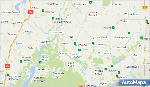 mapa Morzyczyn gmina Wierzbinek, Morzyczyn gmina Wierzbinek na mapie Targeo