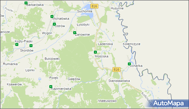 mapa Mościska gmina Dorohusk, Mościska gmina Dorohusk na mapie Targeo