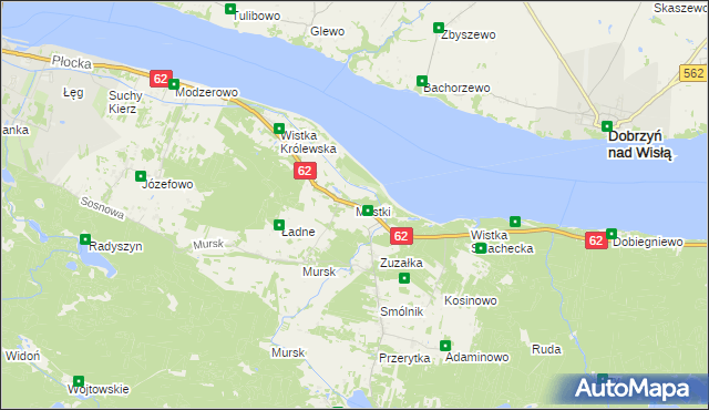 mapa Mostki gmina Włocławek, Mostki gmina Włocławek na mapie Targeo