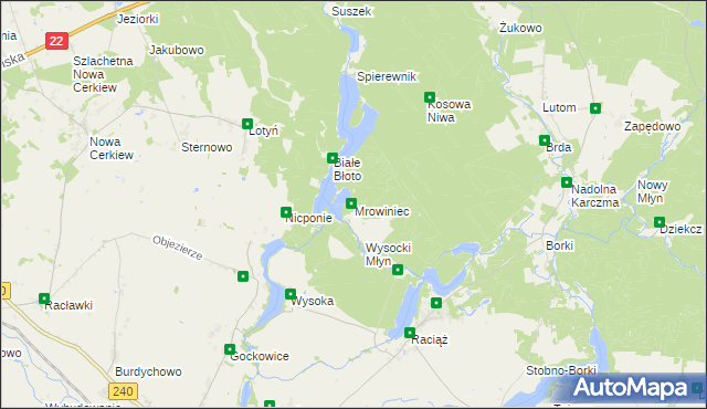 mapa Mrowiniec, Mrowiniec na mapie Targeo
