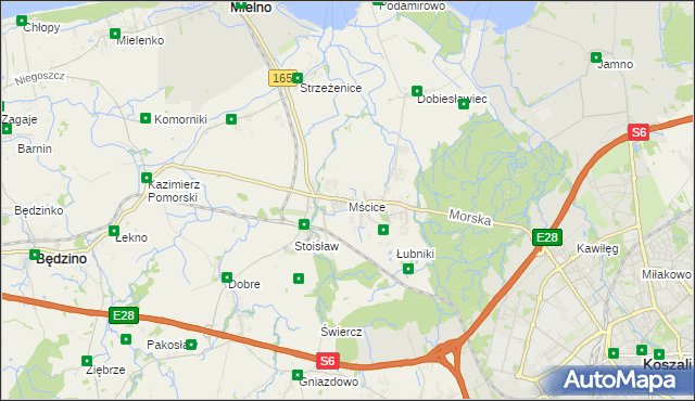 mapa Mścice, Mścice na mapie Targeo