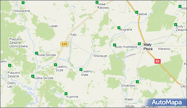 mapa Mściwuje, Mściwuje na mapie Targeo