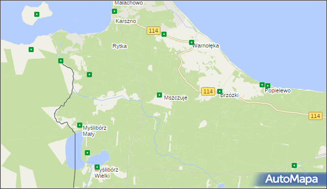 mapa Mszczuje, Mszczuje na mapie Targeo