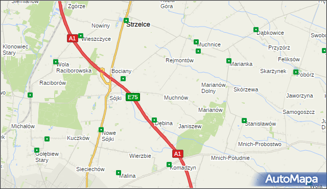 mapa Muchnów, Muchnów na mapie Targeo