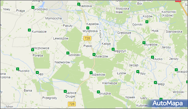 mapa Mularzów, Mularzów na mapie Targeo