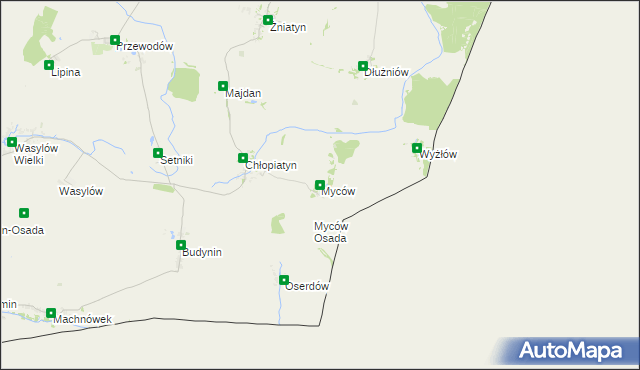 mapa Myców, Myców na mapie Targeo