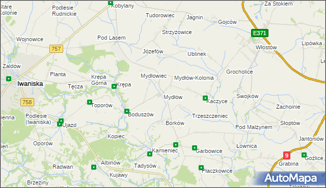 mapa Mydłów, Mydłów na mapie Targeo