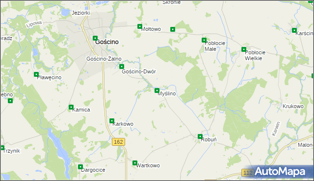 mapa Myślino, Myślino na mapie Targeo