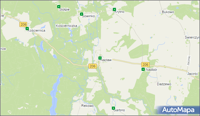 mapa Nacław gmina Polanów, Nacław gmina Polanów na mapie Targeo