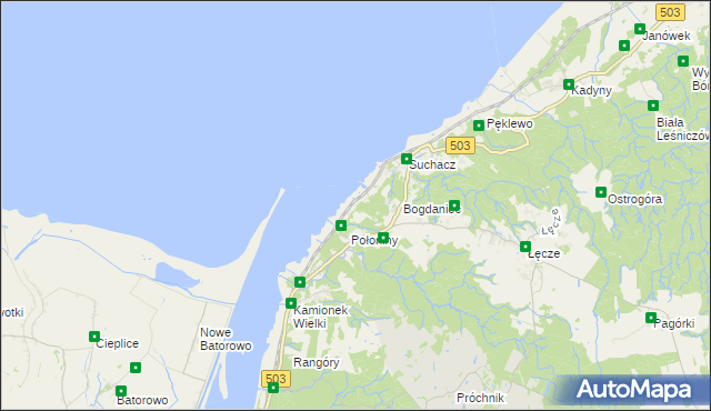 mapa Nadbrzeże gmina Tolkmicko, Nadbrzeże gmina Tolkmicko na mapie Targeo