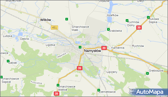 mapa Namysłów, Namysłów na mapie Targeo