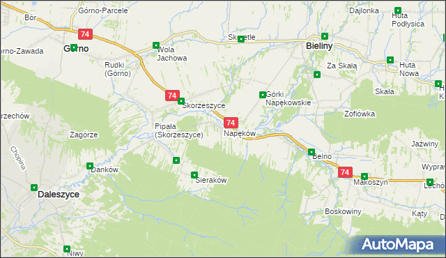 mapa Napęków, Napęków na mapie Targeo