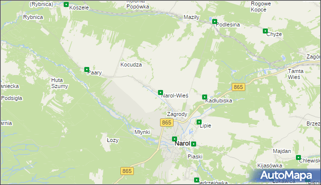 mapa Narol-Wieś, Narol-Wieś na mapie Targeo