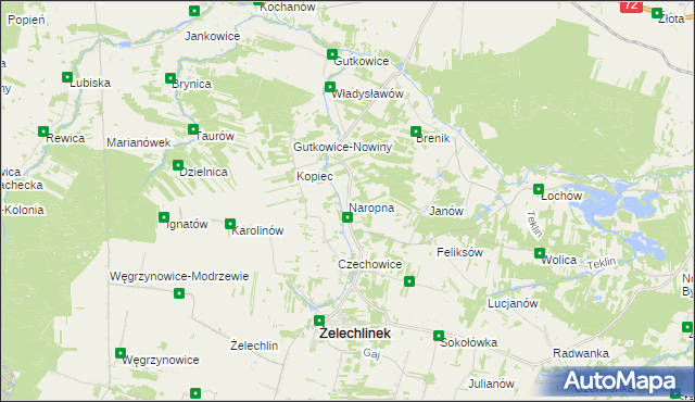 mapa Naropna, Naropna na mapie Targeo