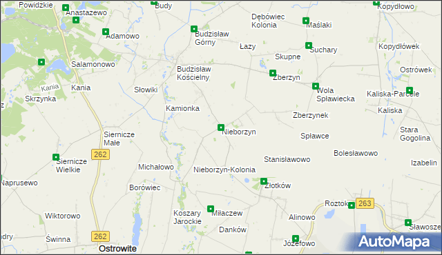 mapa Nieborzyn gmina Kleczew, Nieborzyn gmina Kleczew na mapie Targeo