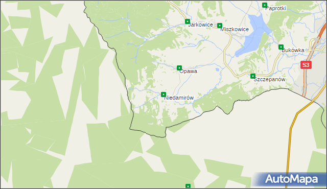 mapa Niedamirów, Niedamirów na mapie Targeo