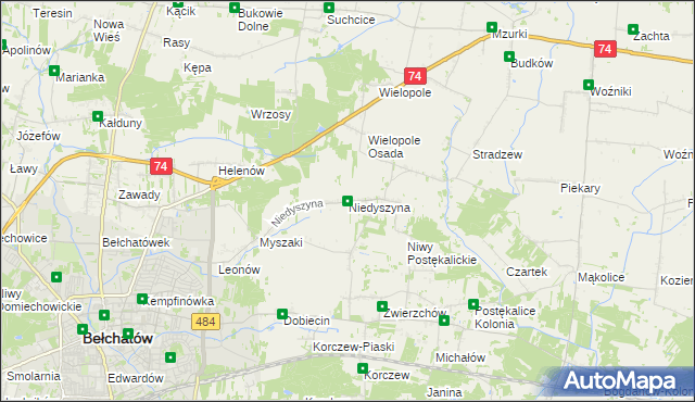 mapa Niedyszyna, Niedyszyna na mapie Targeo