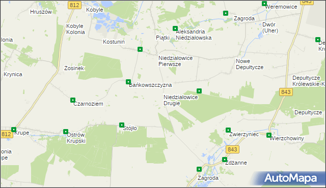 mapa Niedziałowice Drugie, Niedziałowice Drugie na mapie Targeo