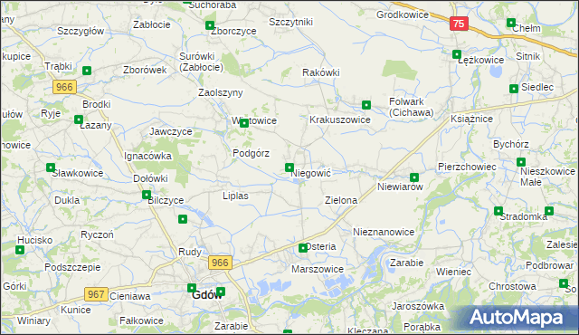 mapa Niegowić, Niegowić na mapie Targeo