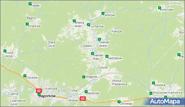 mapa Niekłań Mały, Niekłań Mały na mapie Targeo