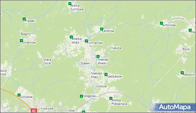 mapa Niekłań Wielki, Niekłań Wielki na mapie Targeo