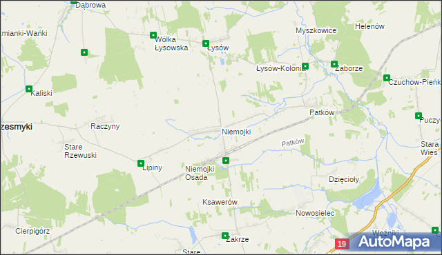 mapa Niemojki gmina Łosice, Niemojki gmina Łosice na mapie Targeo