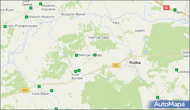 mapa Niemyje-Skłody, Niemyje-Skłody na mapie Targeo