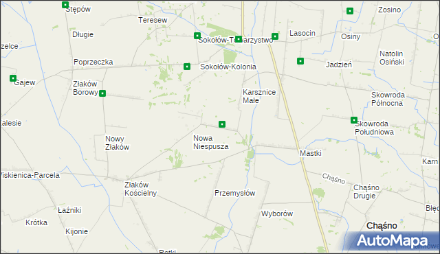 mapa Niespusza-Wieś, Niespusza-Wieś na mapie Targeo