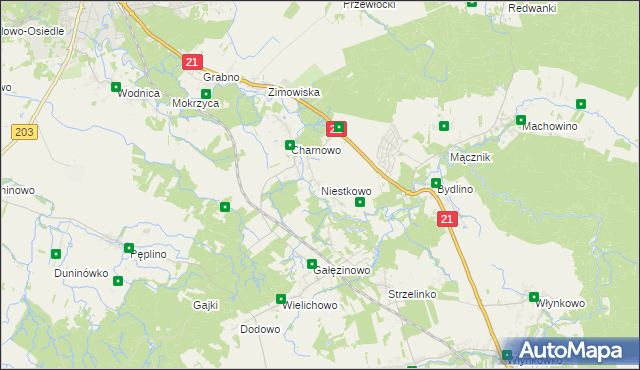 mapa Niestkowo, Niestkowo na mapie Targeo