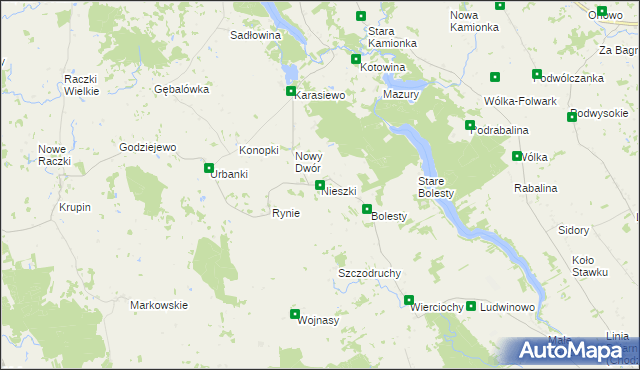 mapa Nieszki, Nieszki na mapie Targeo