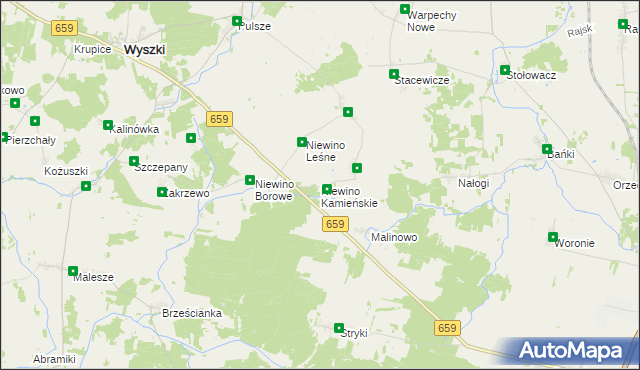 mapa Niewino Kamieńskie, Niewino Kamieńskie na mapie Targeo