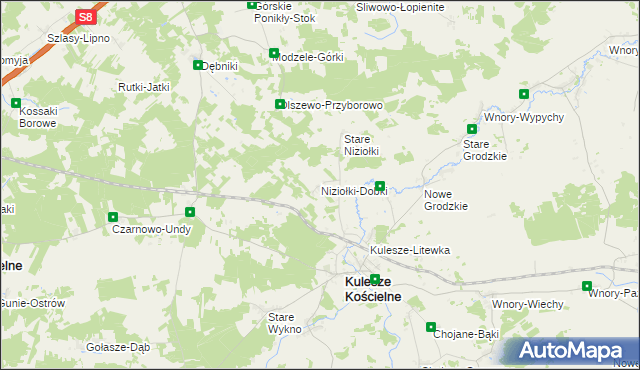 mapa Niziołki-Dobki, Niziołki-Dobki na mapie Targeo